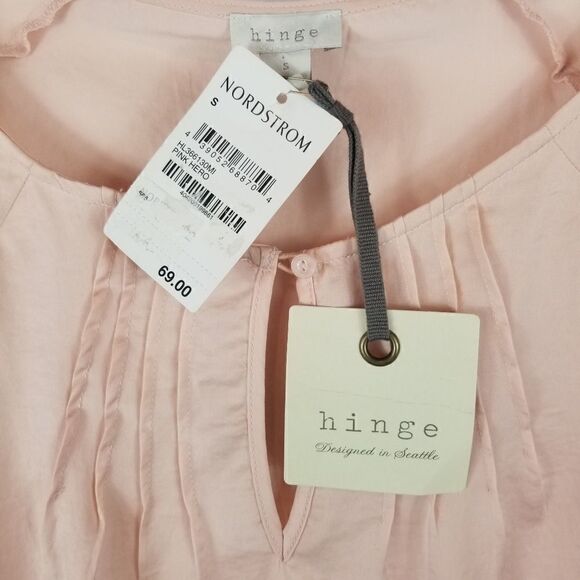 HINGE "DESIGNED IN SEATTLE" LIGHT PINK BELL SLEEVE - Picture 8 of 15
